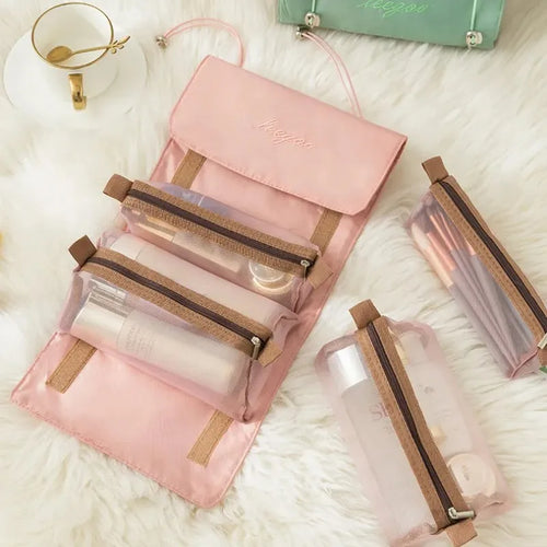 4-in-1 Roll-Up Toiletry Bag – Travel Cosmetic Organizer