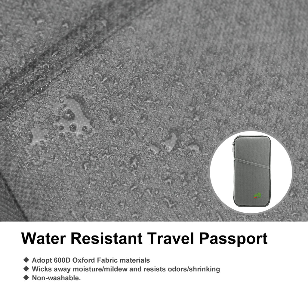 12-Pocket Travel Passport Wallet – Zip Document Organizer