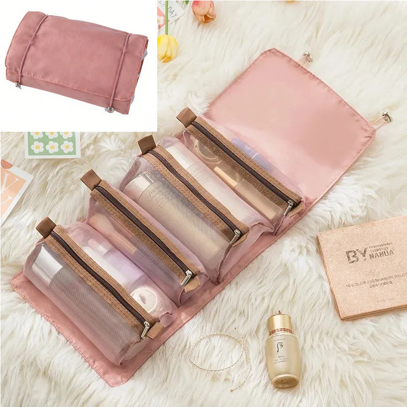 4-in-1 Roll-Up Toiletry Bag – Travel Cosmetic Organizer
