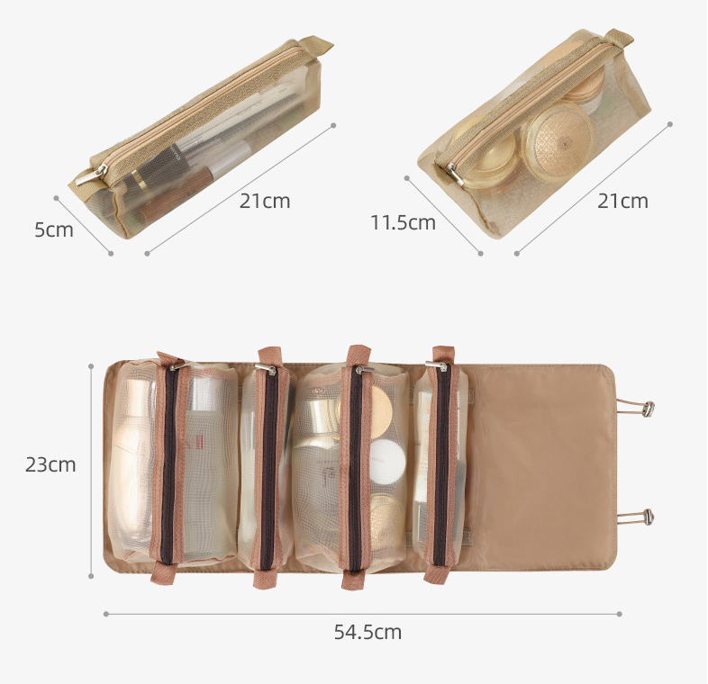 4-in-1 Roll-Up Toiletry Bag – Travel Cosmetic Organizer